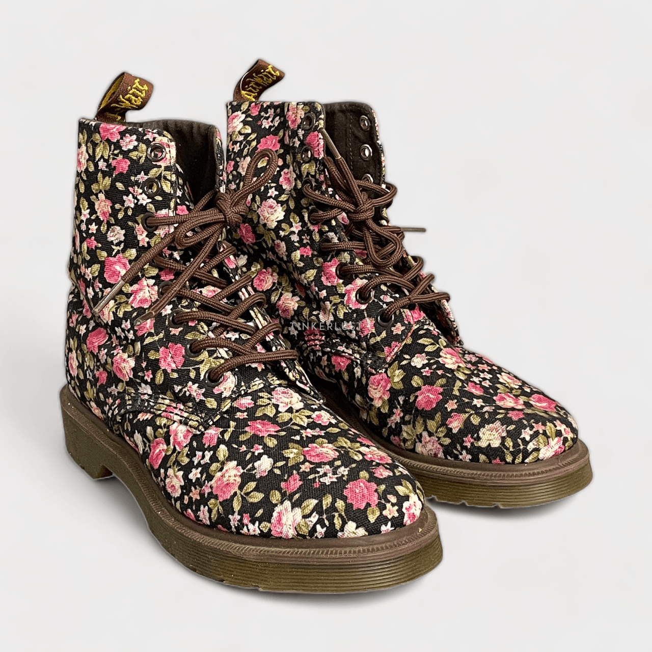 DRMARTENS Black Floral Boots