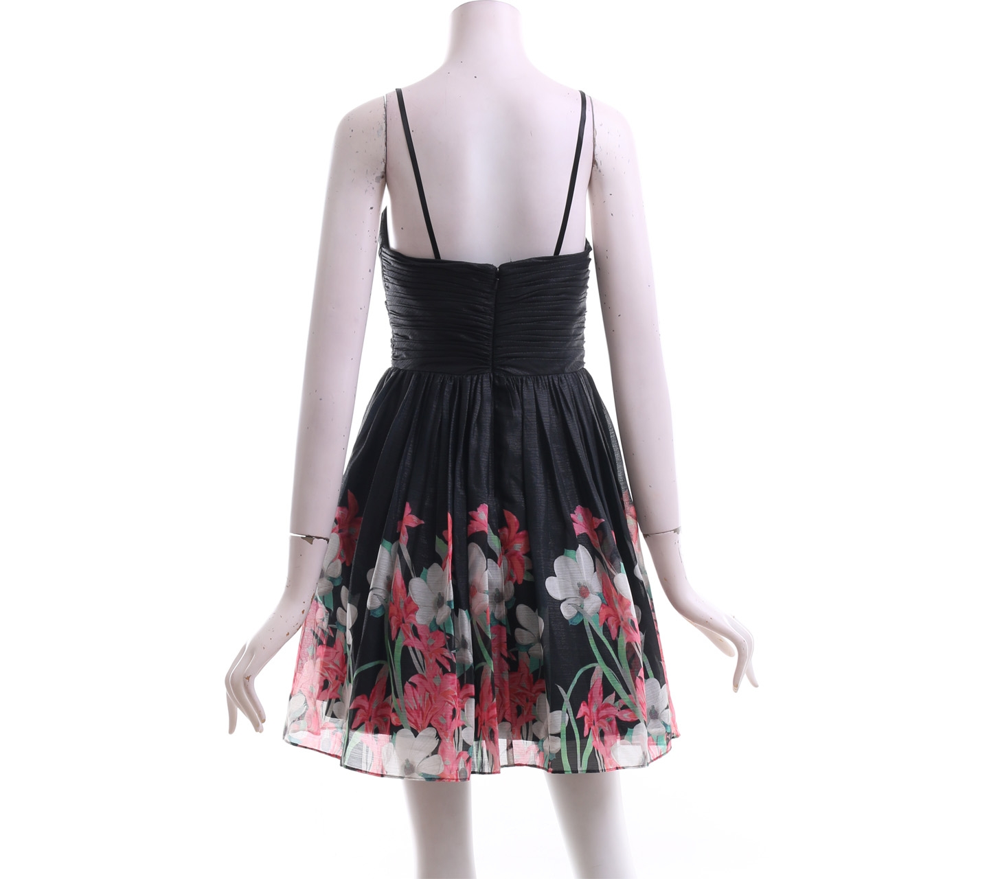 Aqua Black Floral Tube Mini Dress