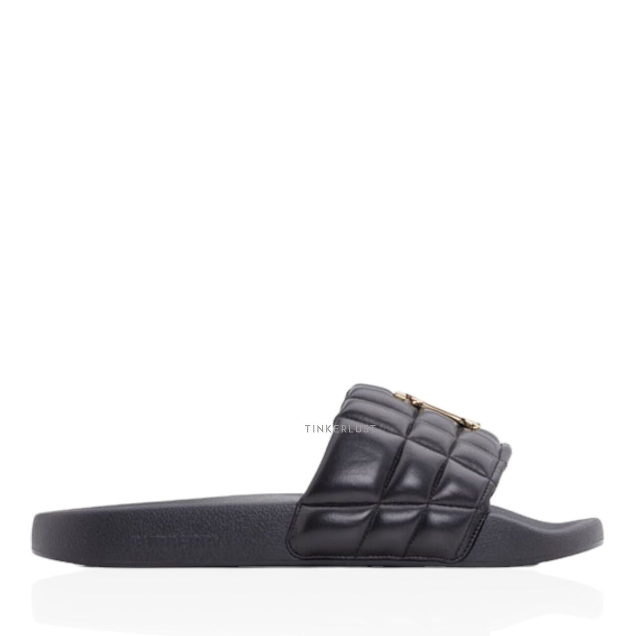 Burberry Monogram Motif Black Quilted Lambskin Sandals