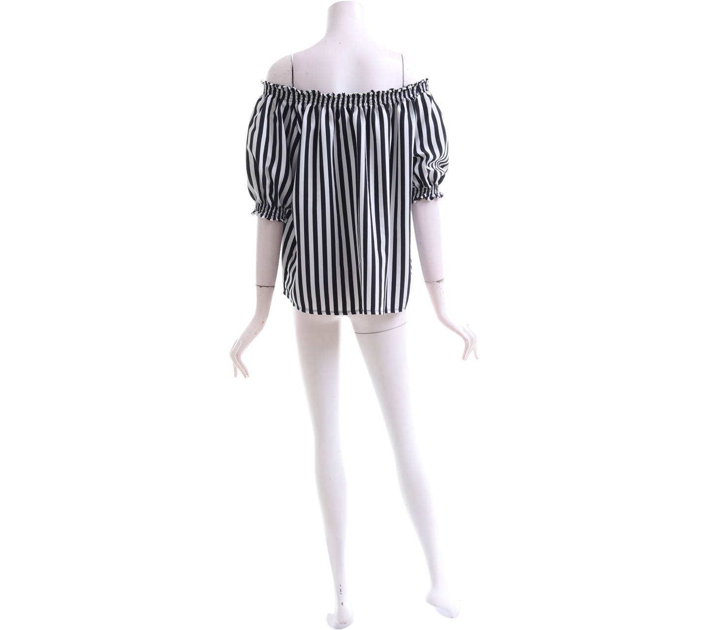 KYVA Black & White Striped Blouse