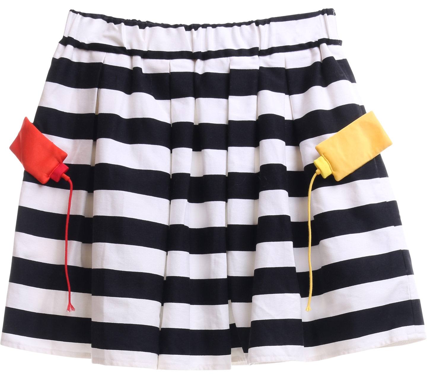 Cavalier Black & White Striped Mini Skirt