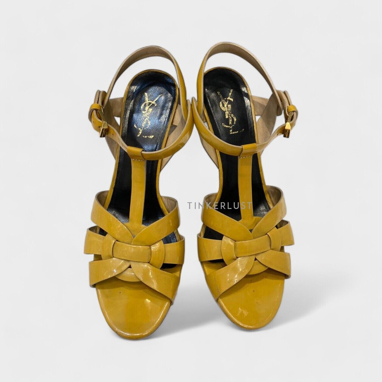 Saint Laurent Tribute Yellow Patent Leather Heels