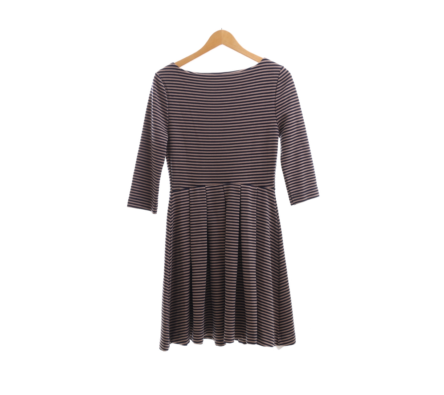 Portmons Black & Brown Striped Mini Dress