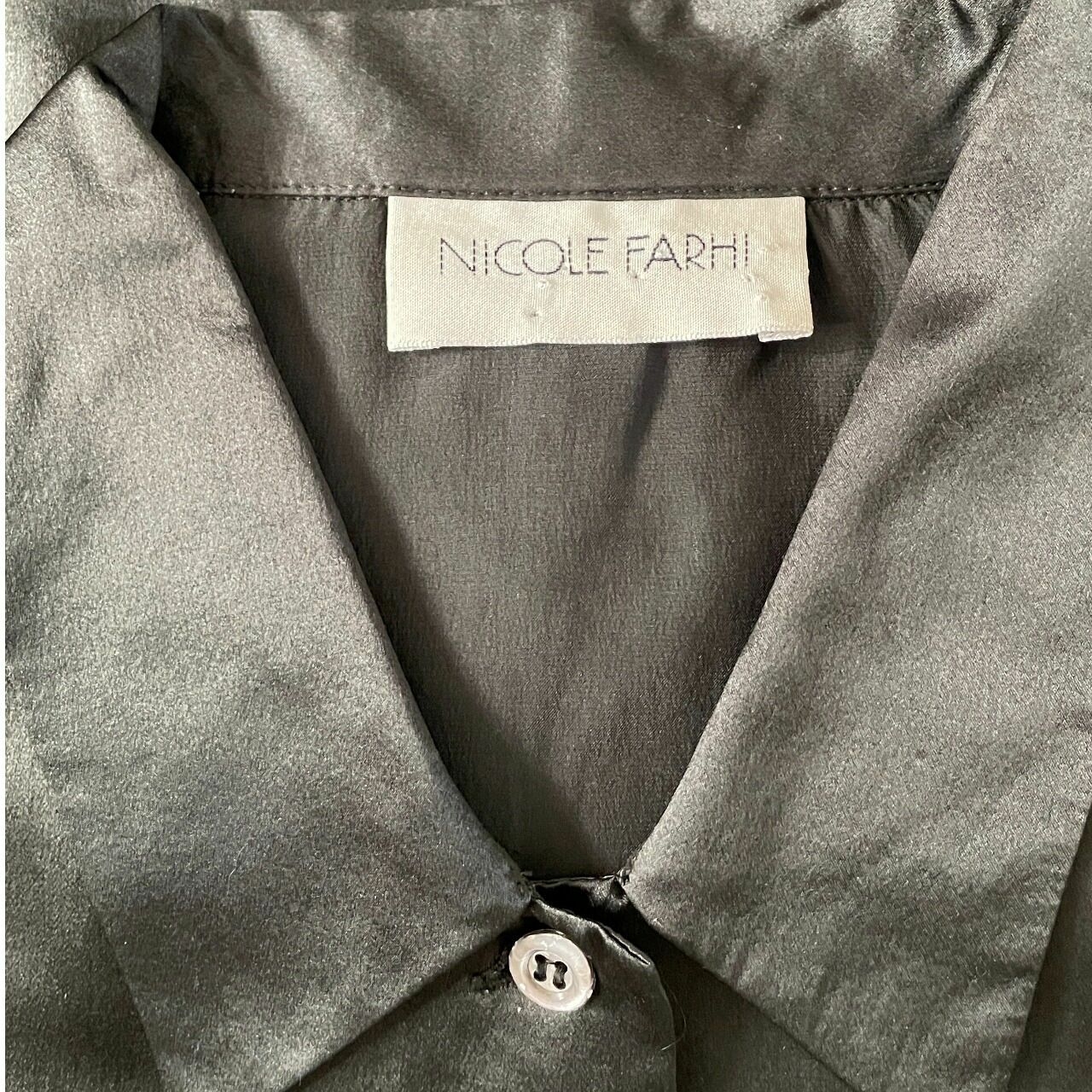 Nicole Farhi Silk Green Army Shirt
