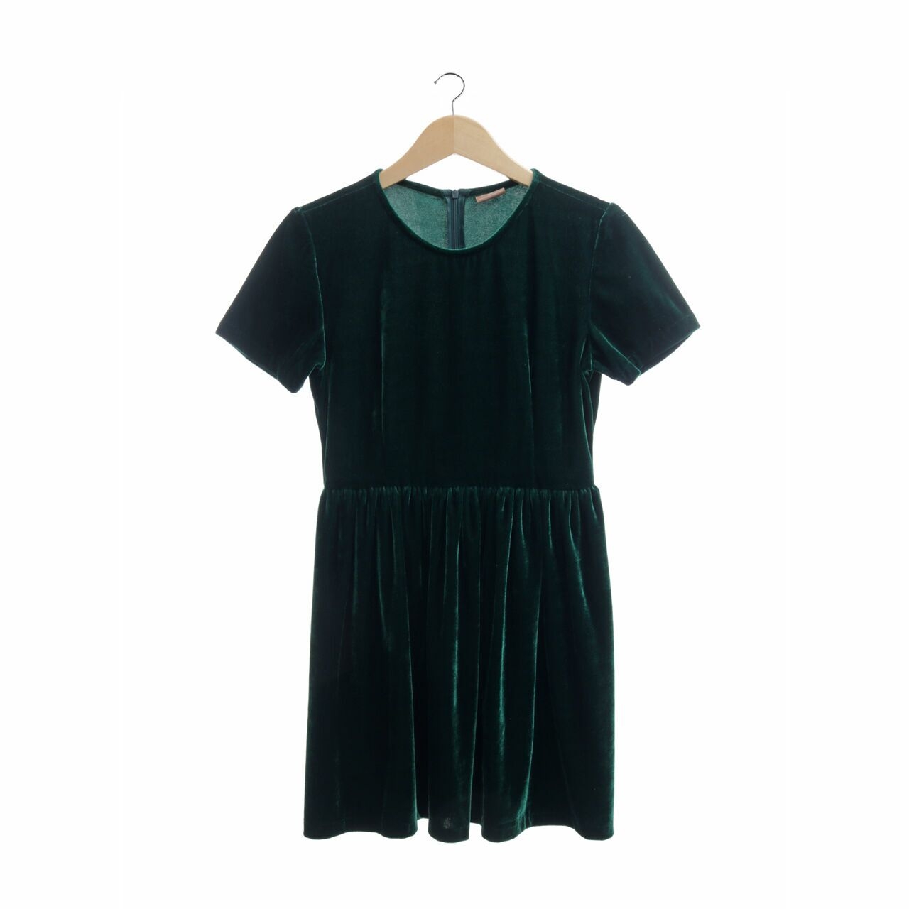 Picnic Dark Green Velvet Mini Dress