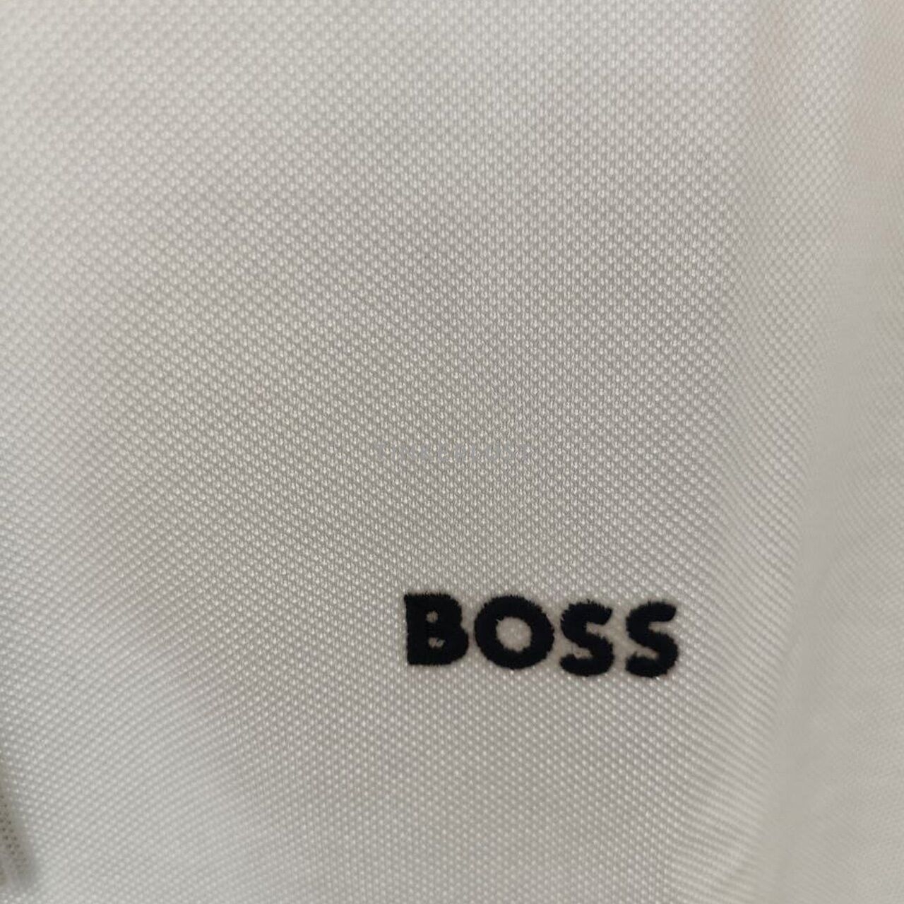 Hugo Boss Polo Shirt Paddy Jersey in White with Blue Letter T-Shirt
