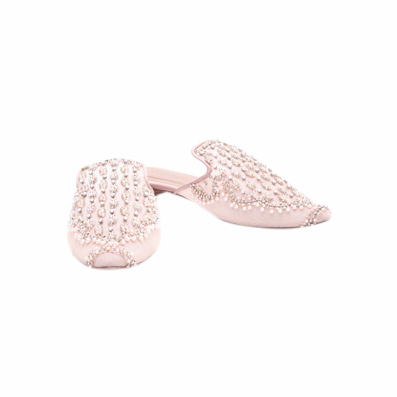 Sapto Djojokartiko Pink Mauve Embellished Mules Sandals