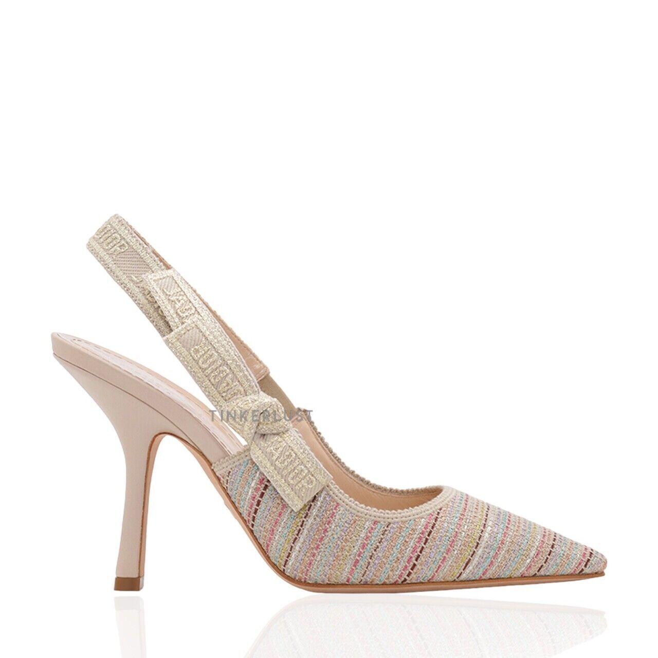 Christian Dior J'adior Slingback Pumps 100mm Multicolor Embroidered Cotton Heels