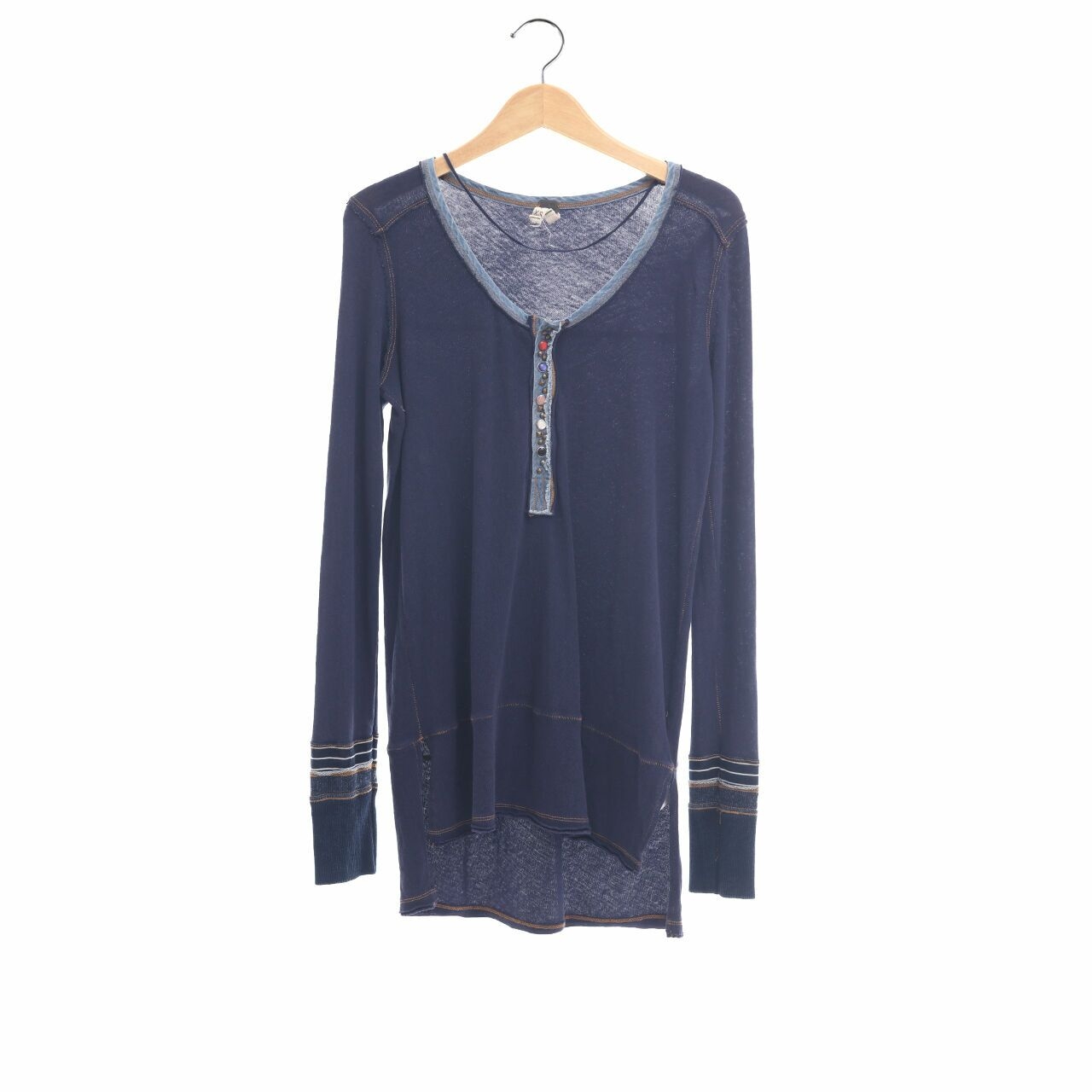 Free People Blue Blouse
