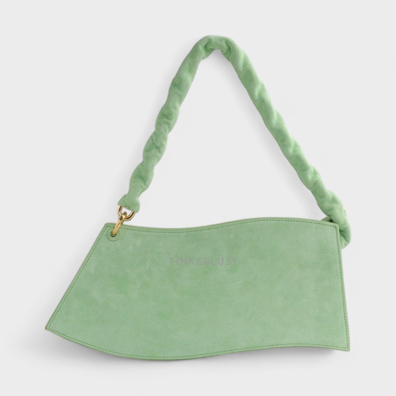 Jacquemus La Vague in Light Green Suede Shoulder Bag
