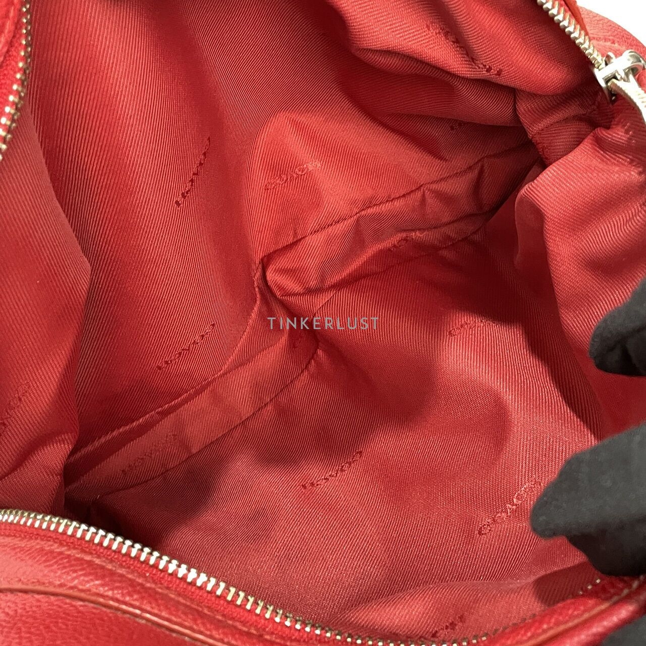 Coach Turnlock Edie Red Leather SHW Shoulder Bag
