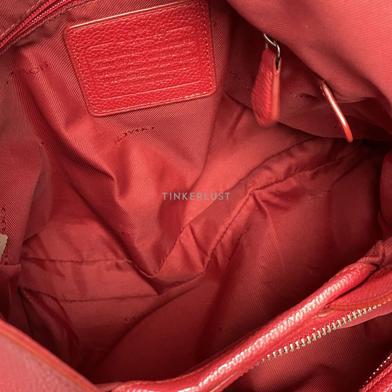 Coach Turnlock Edie Red Leather SHW Shoulder Bag