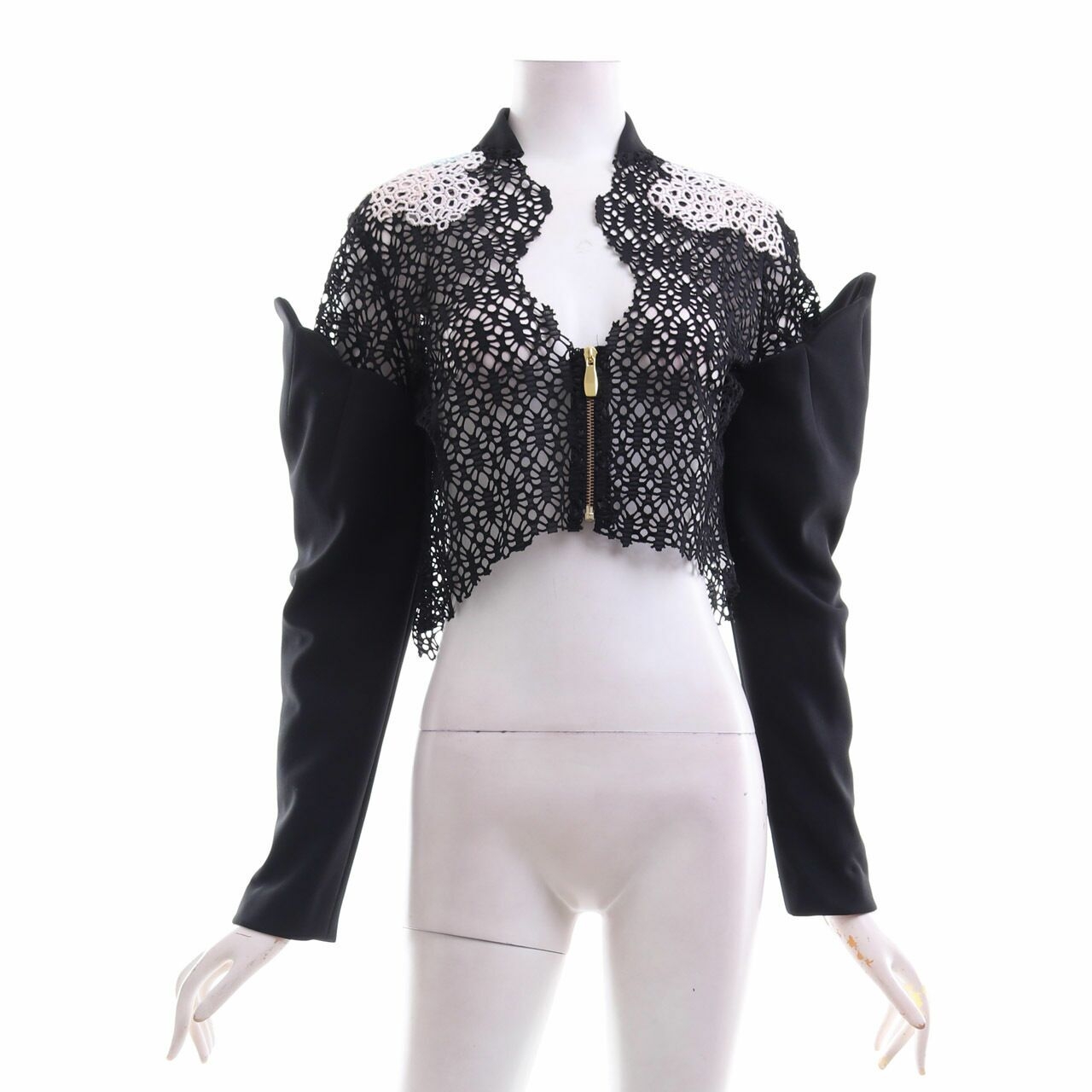 Rindasalmun Black & White Perforated Jacket