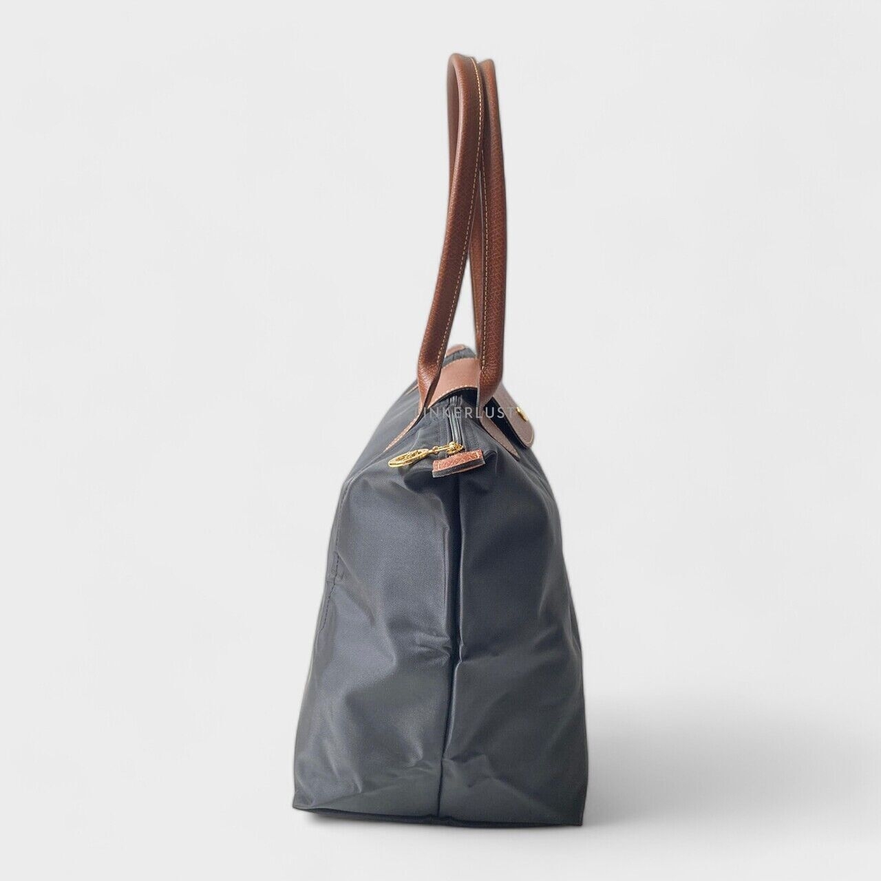 Longchamp Le Pliage Original Large Long Handle Black Tote Bag