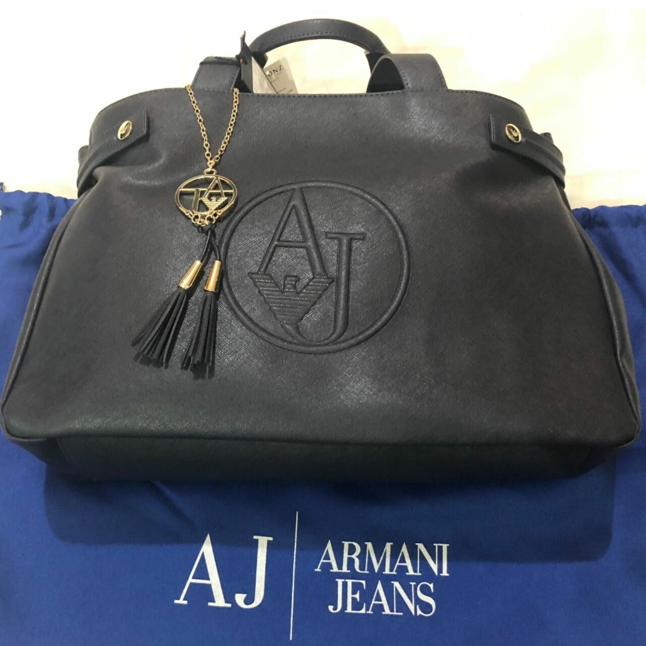 Armani Jeans Navy Tote Bag
