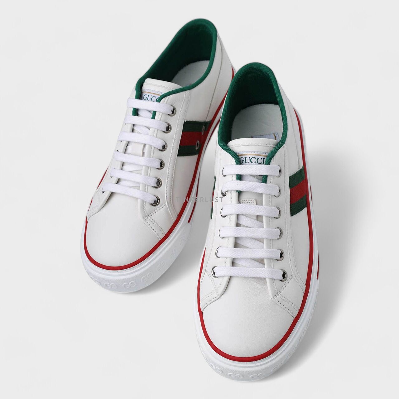 Gucci Tennis 1977 White Web Leather Sneakers