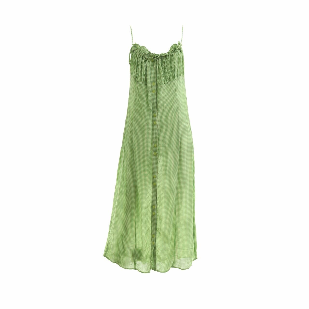 The Pixie Rack Green Plaid Eva Long Dress