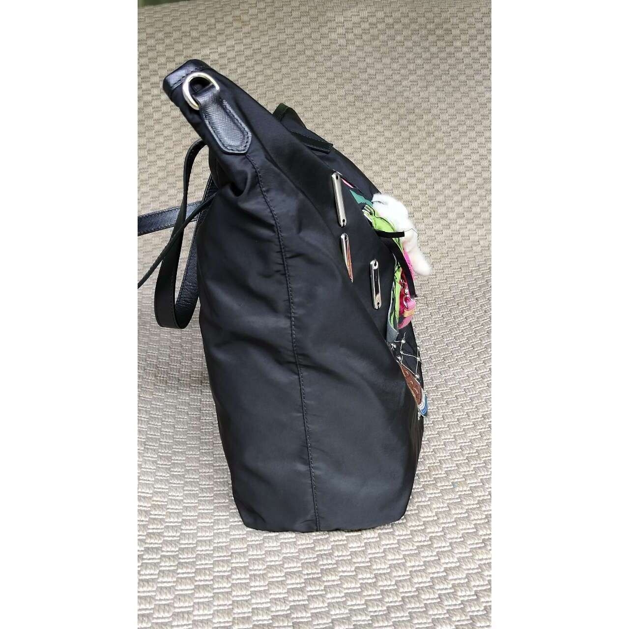 Prada Embellished Nylon Tote Bag