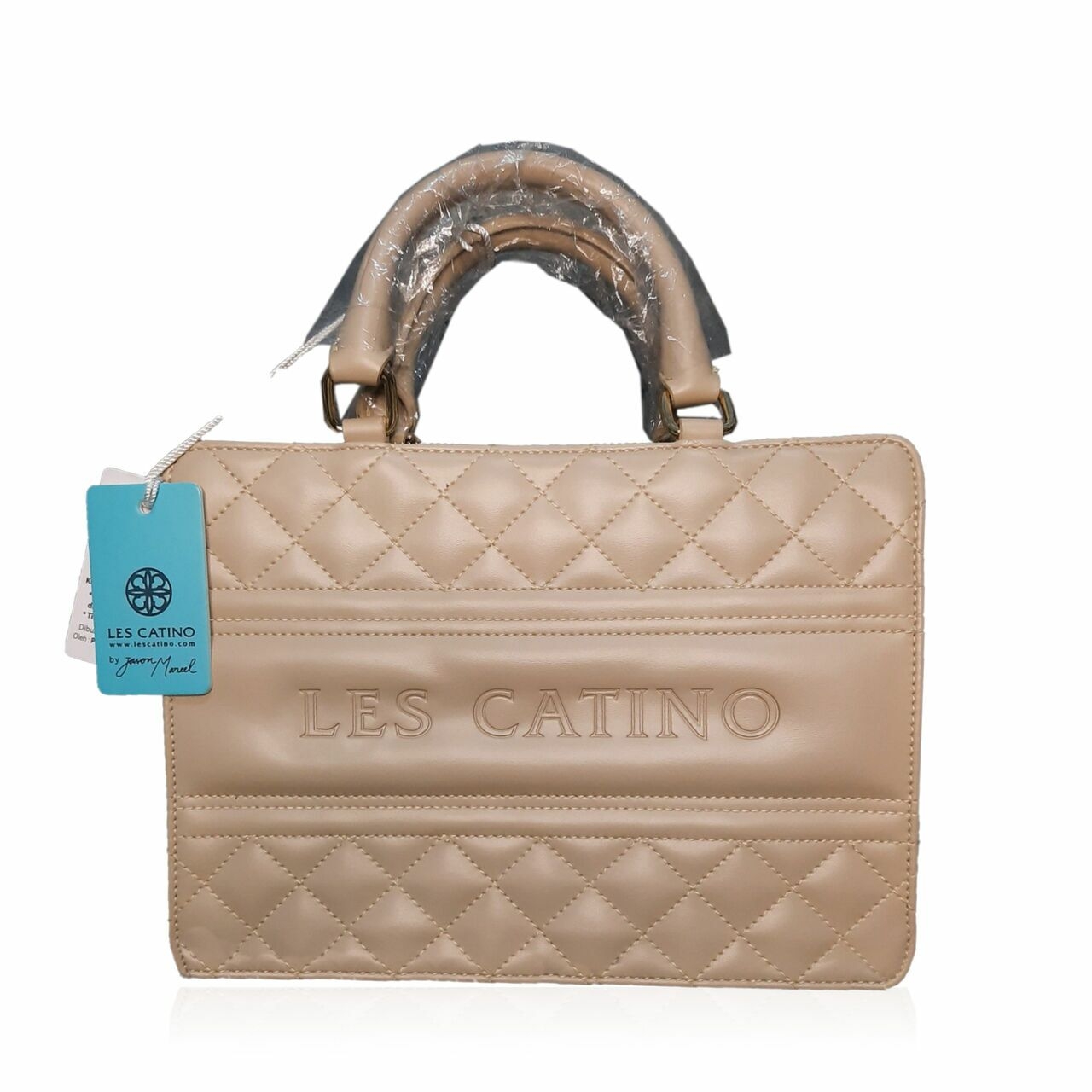 Les Catino Bracia Satchel Quilted Logo Lc Moonlight