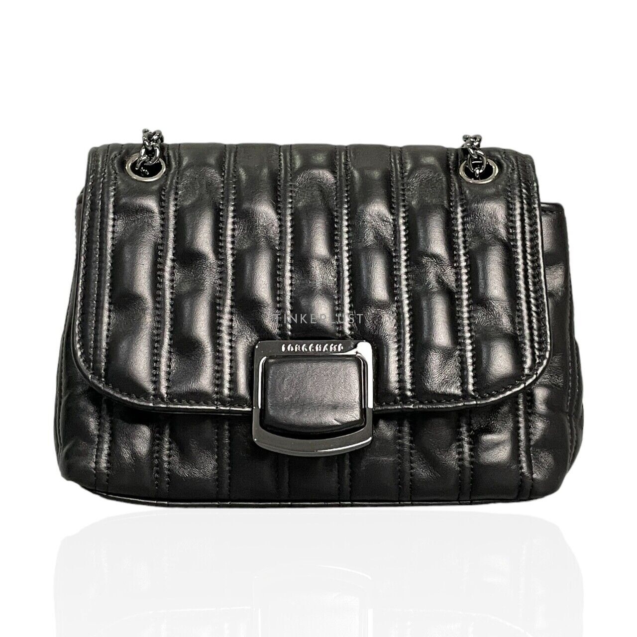 Longchamp Brioche Small Black Leather Sling Bag