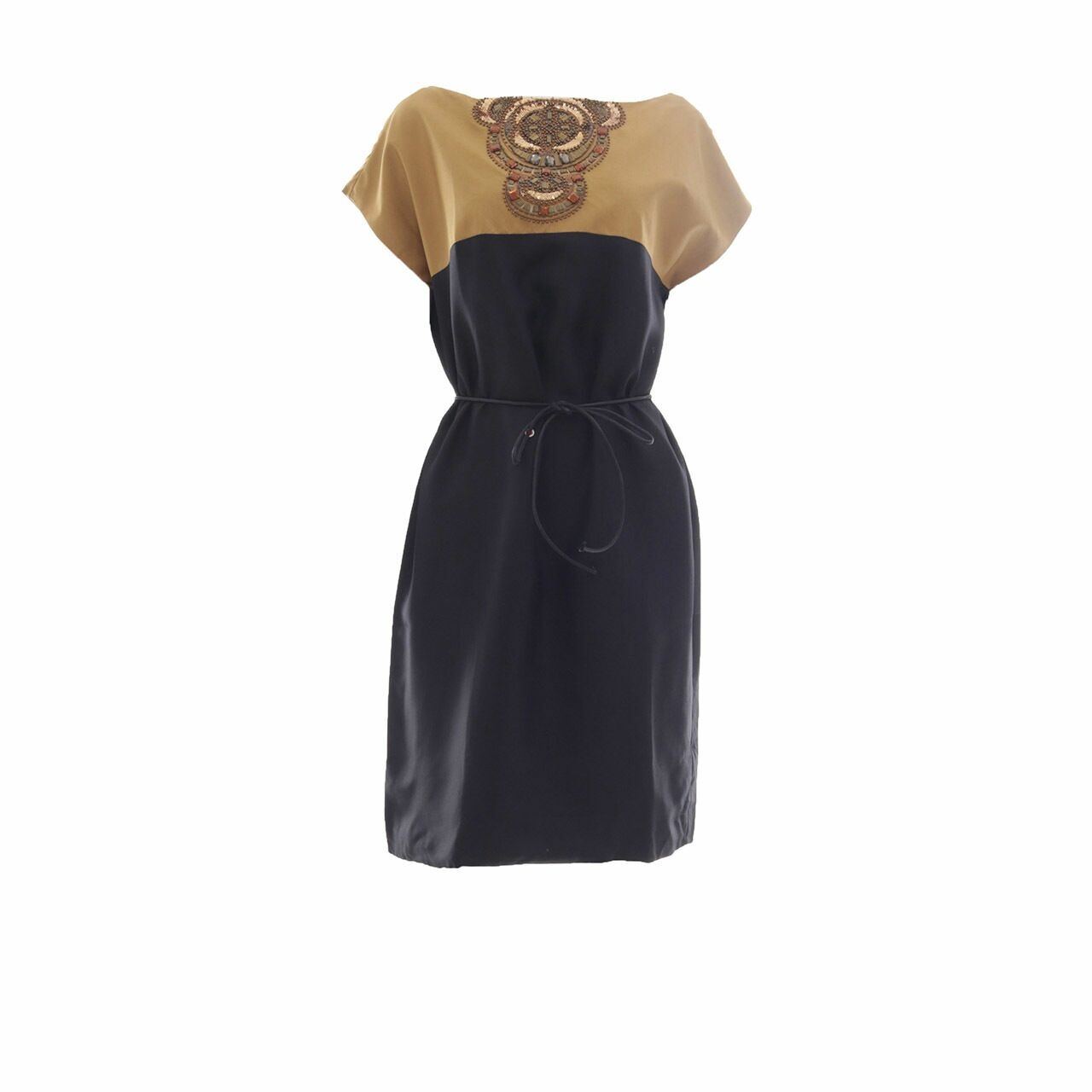 Monsoon Gold & Black Embellished Midi Dress