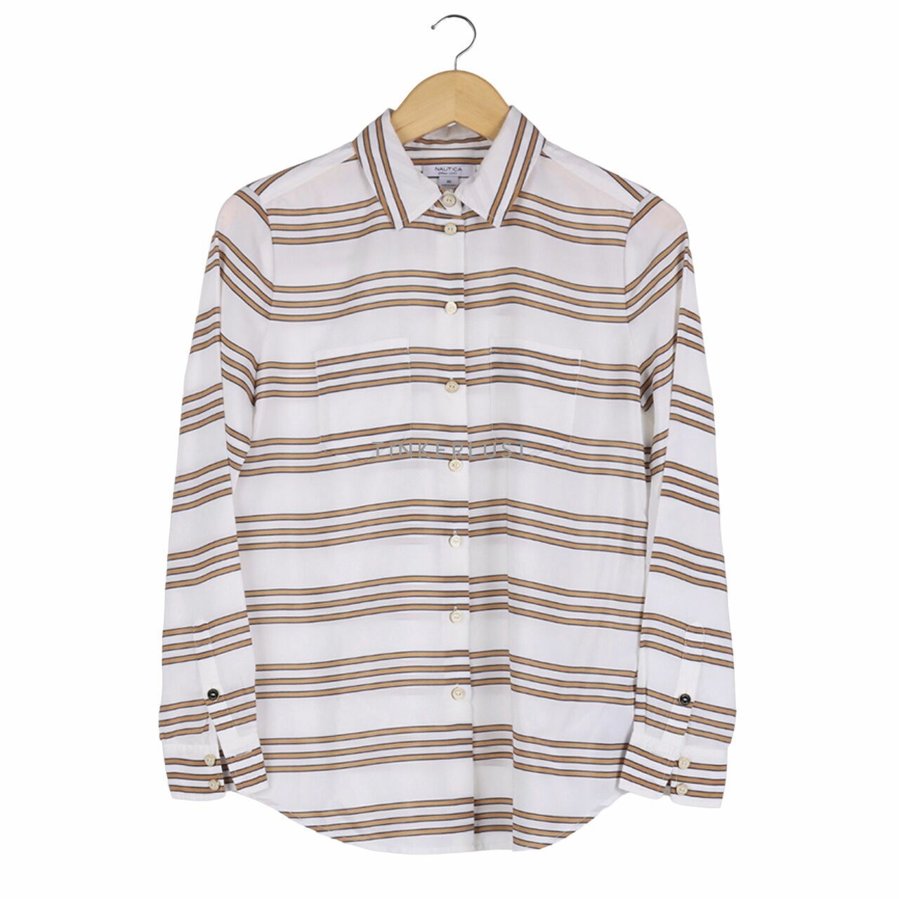 Nautica Brown & White Stripes Shirt