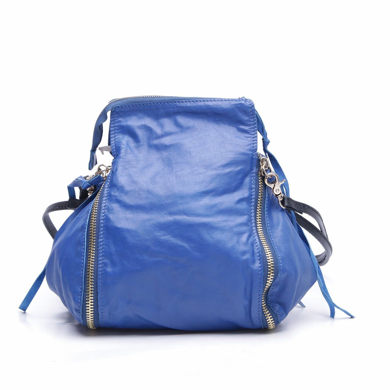 Pla Blue Zipper Shoulder Bag