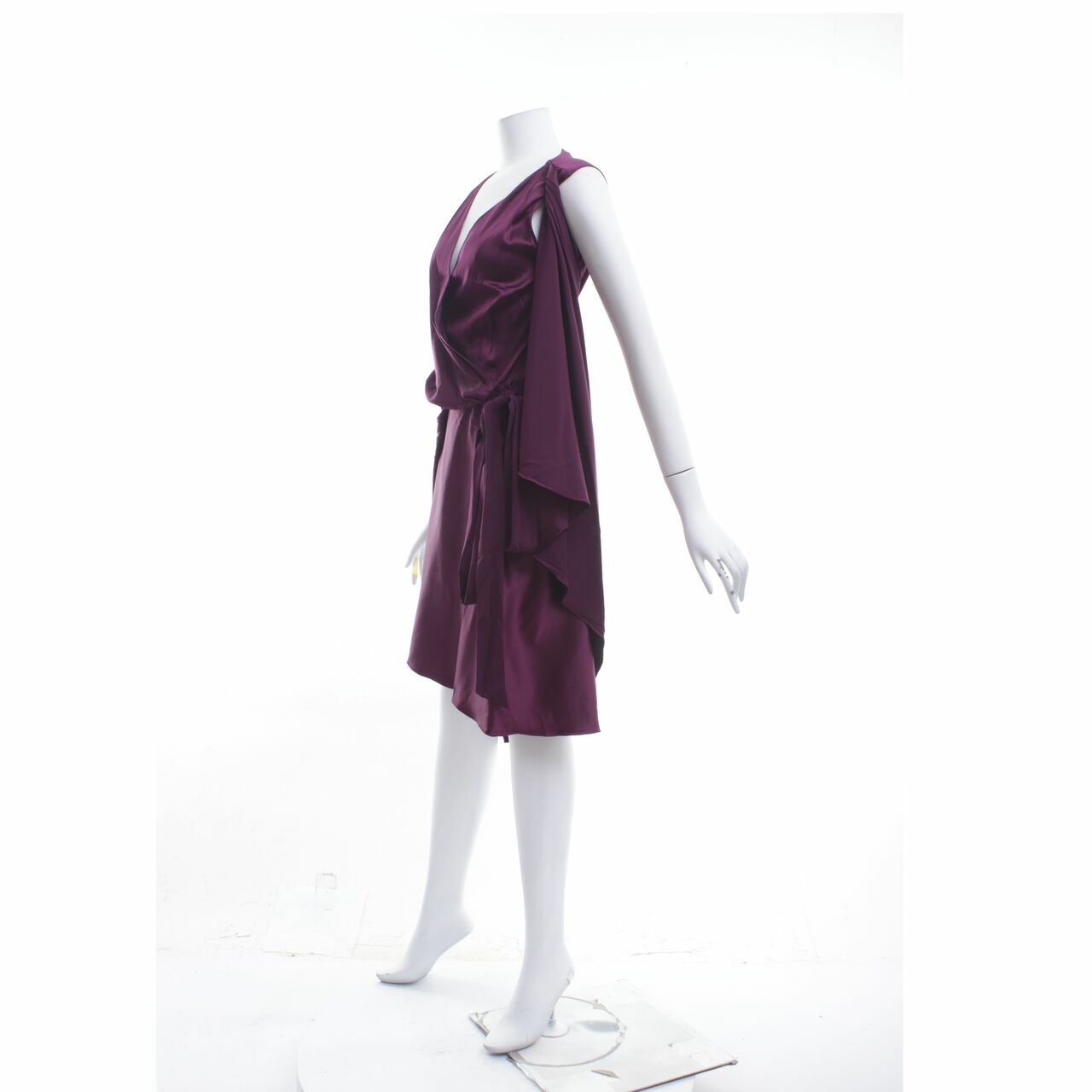 Nicole Miller Purple Wrap Midi Dress