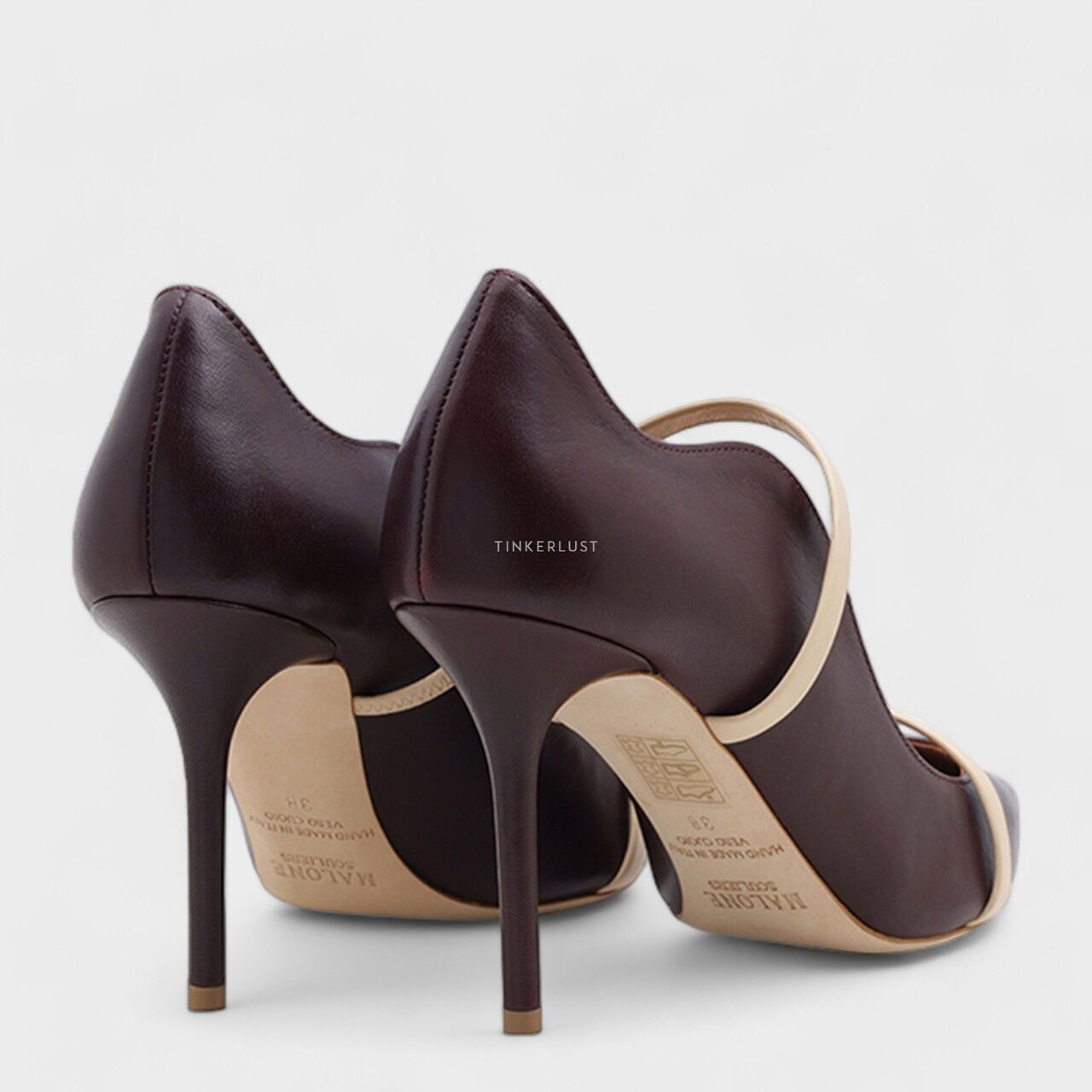 Malone Souliers Maureen Heeled Pumps 85mm in Chocolate/Butter