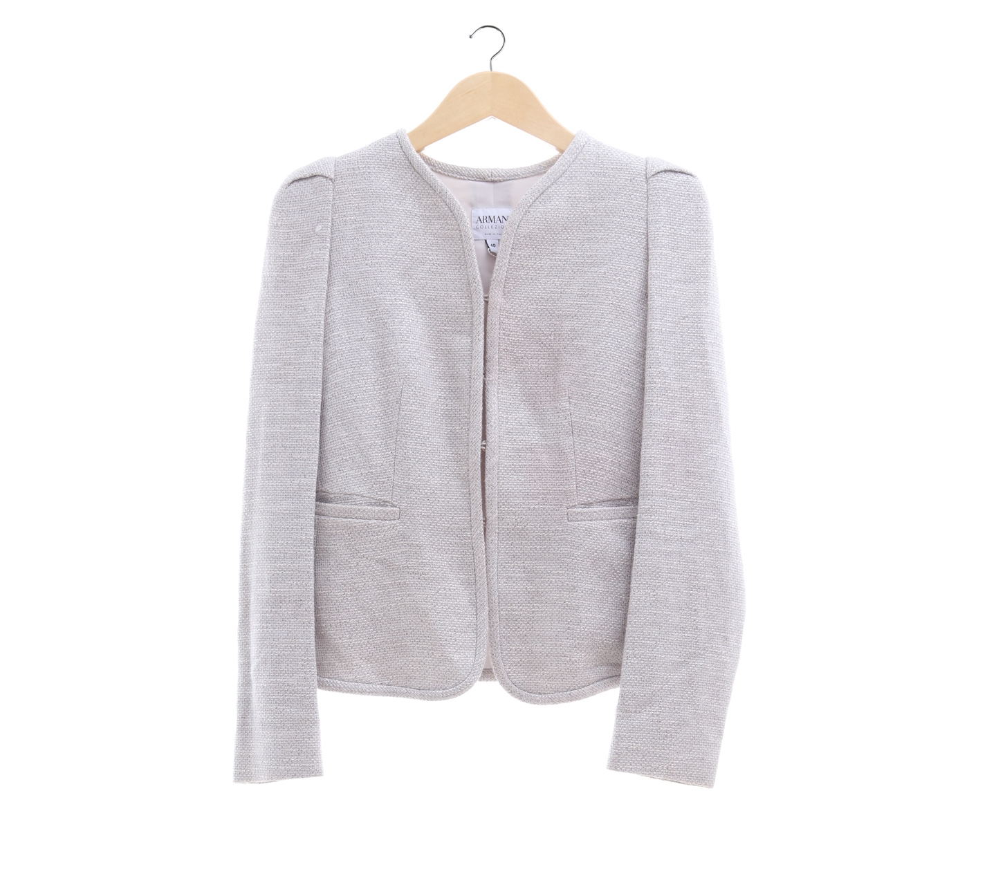 Armani Collezioni Grey Tweed Outerwear