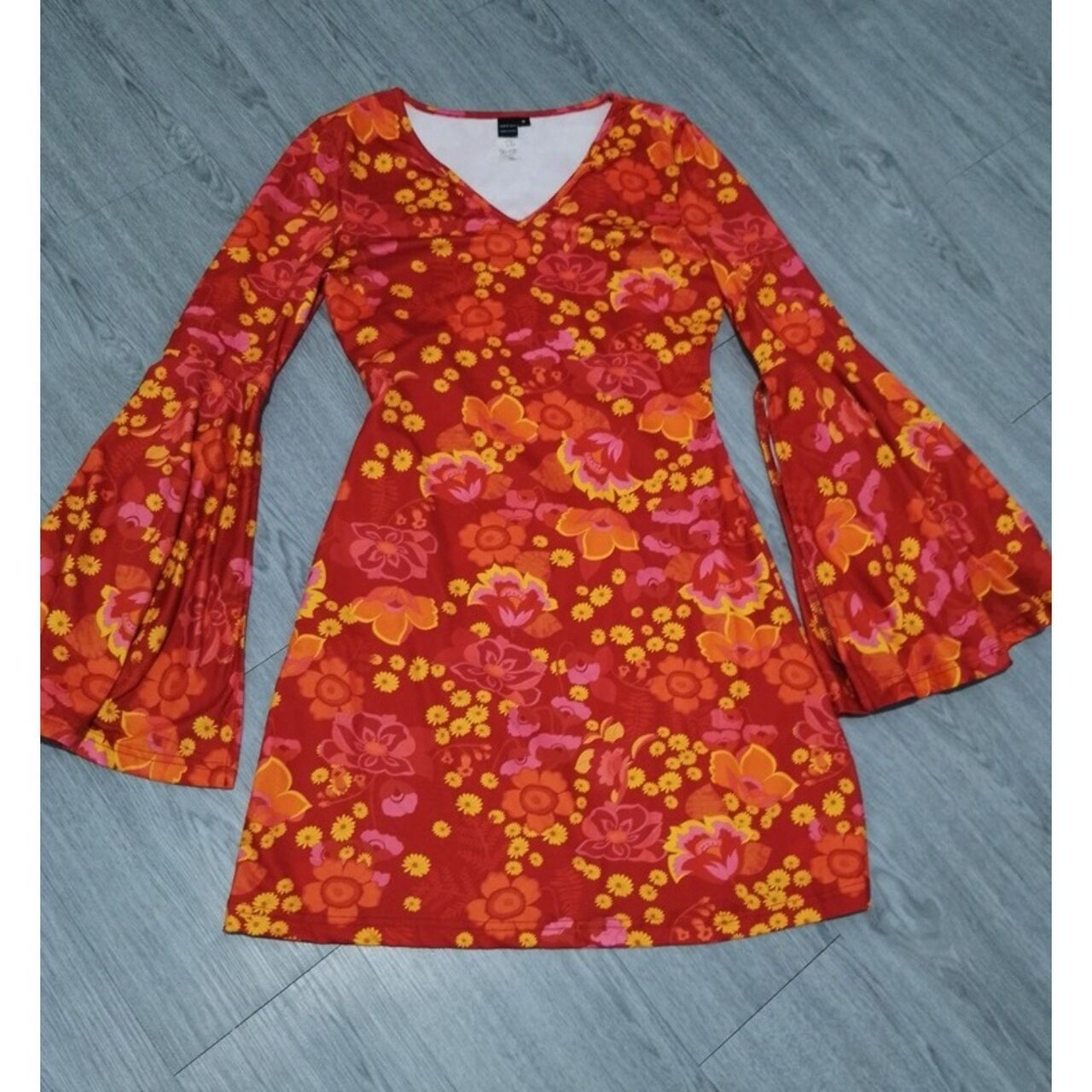 Shein Orange Floral Mini Dress