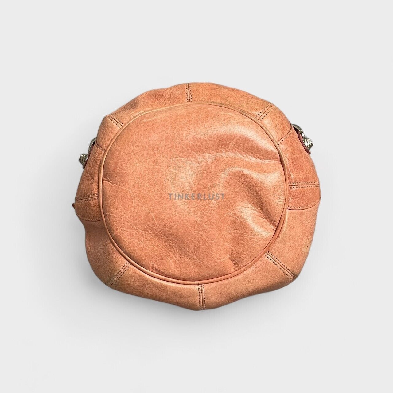 Balenciaga Giant Pom Pom Leather Bucket Satchel