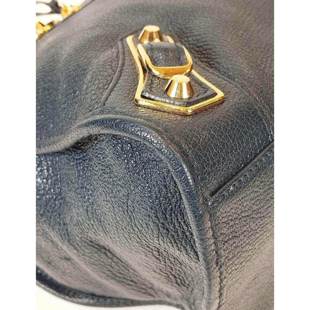 Balenciaga Regular Metallic Edge City Bag in Navy 2021 #T Satchel 
