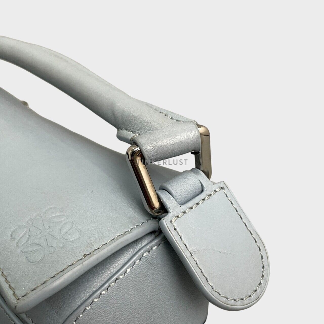 Loewe Puzzle Edge Anagram Strap Sky Blue Leather SHW Handbag	