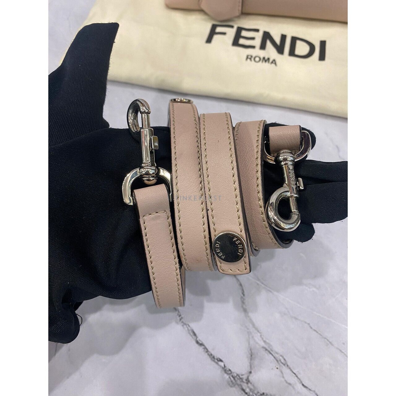 Fendi BTW Mini Crystal Applique with Embellished Tail Baby Pink SHW Satchel
