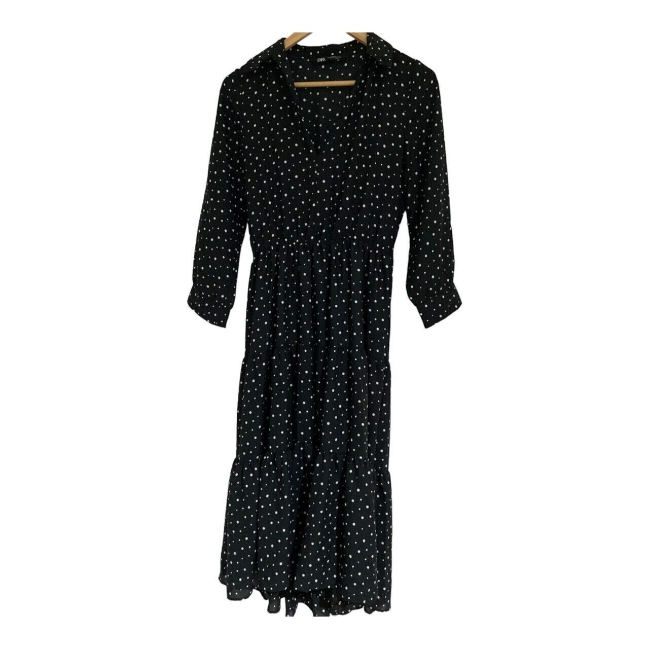 Zara Black Polkadots Long Dress