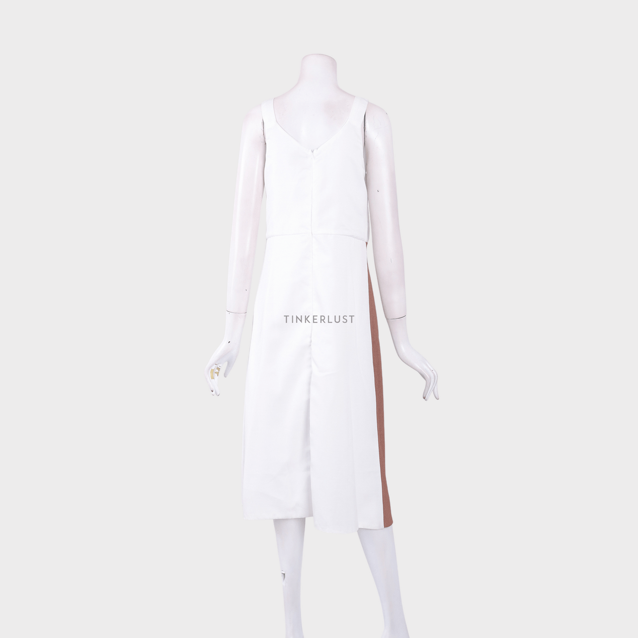 Posh The Label Brown & White Midi Dress
