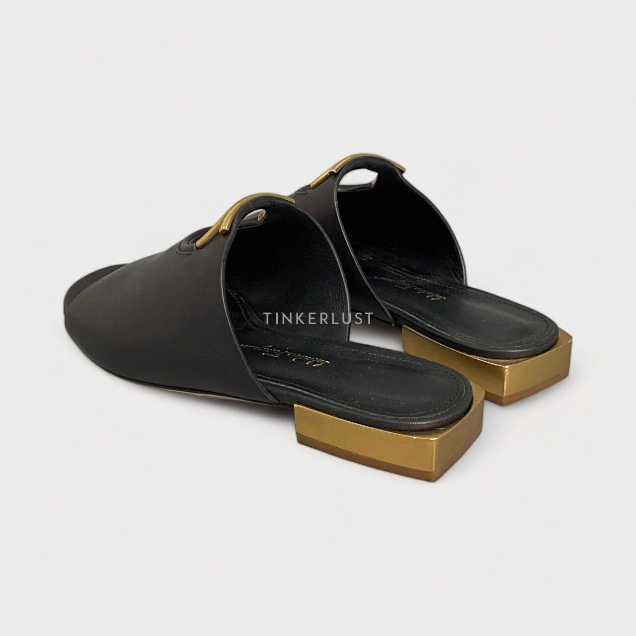 Salvatore Ferragamo Laino Lace Up Black Leather Sandals
