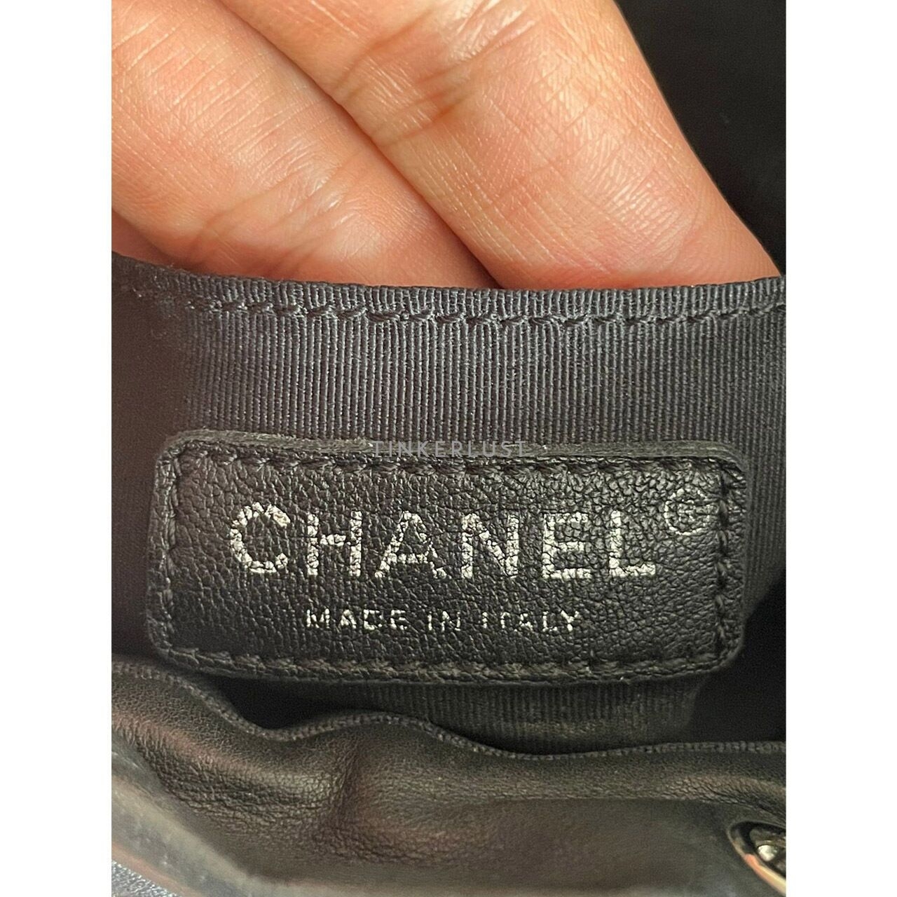 Chanel Urban Spirit Black Chevron Lambskin #22 SHW Backpack
