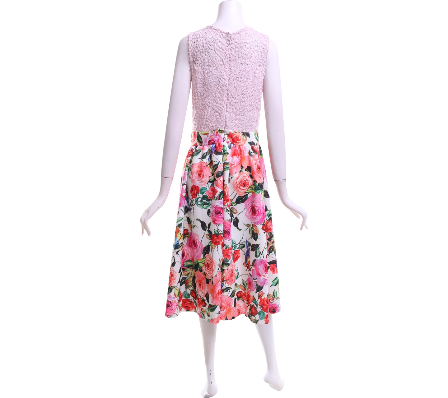 Alexia Admor Pink & Multicolor Lace Floral Midi Dress