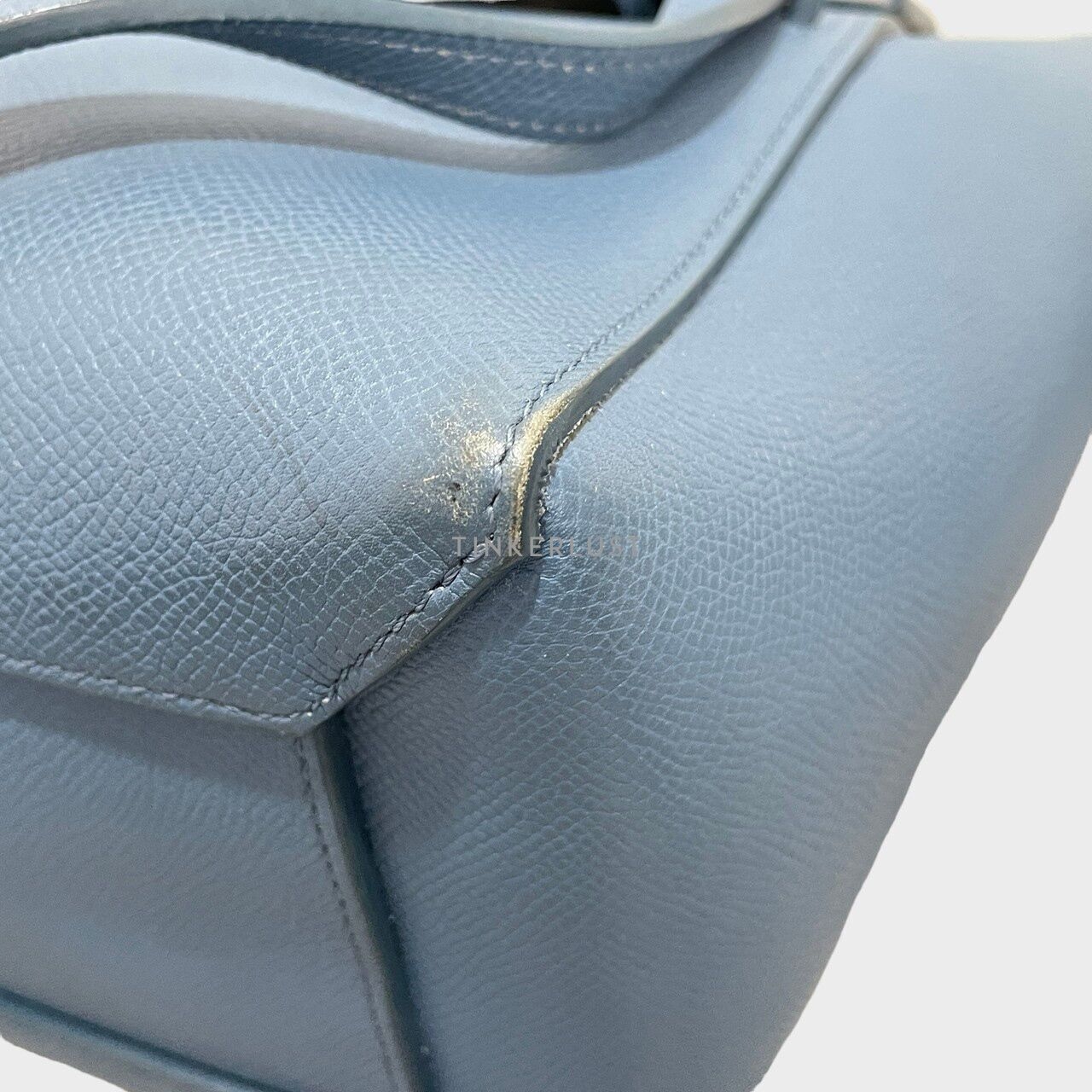 Celine Micro Belt Bag Blue Grained Calfskin SHW Handbag