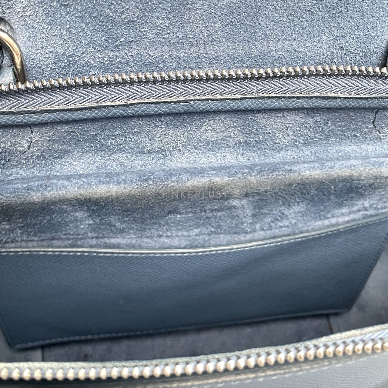 Celine Micro Belt Bag Blue Grained Calfskin SHW Handbag