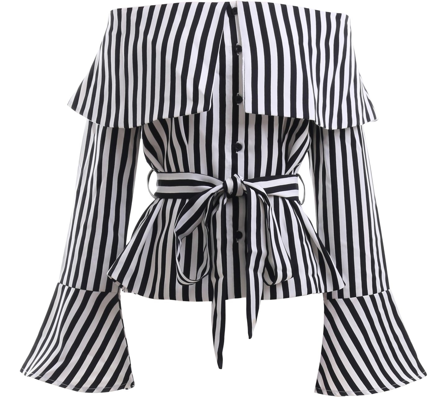 Eloise Black & White Striped Blouse
