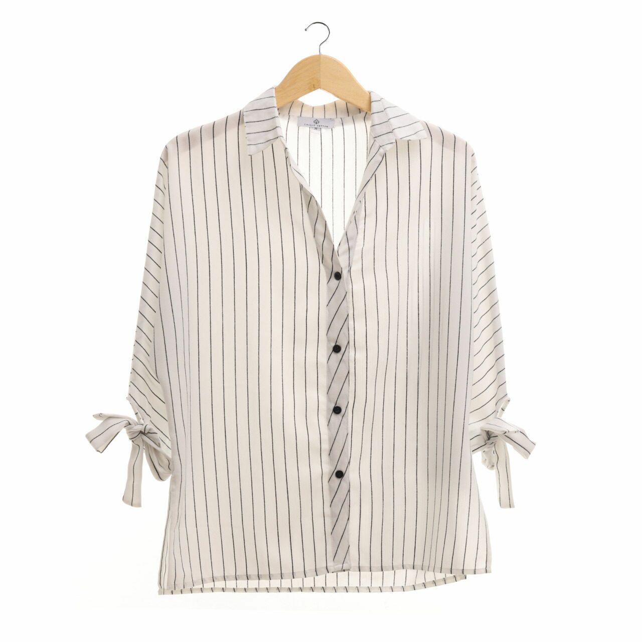 Callie Cotton Striped White Shirt