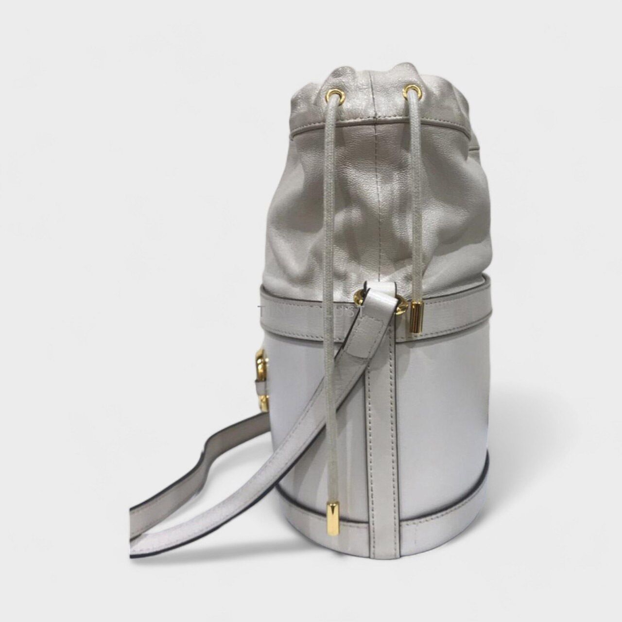 Gucci Horsebit 1955 White Bucket GHW Sling Bag