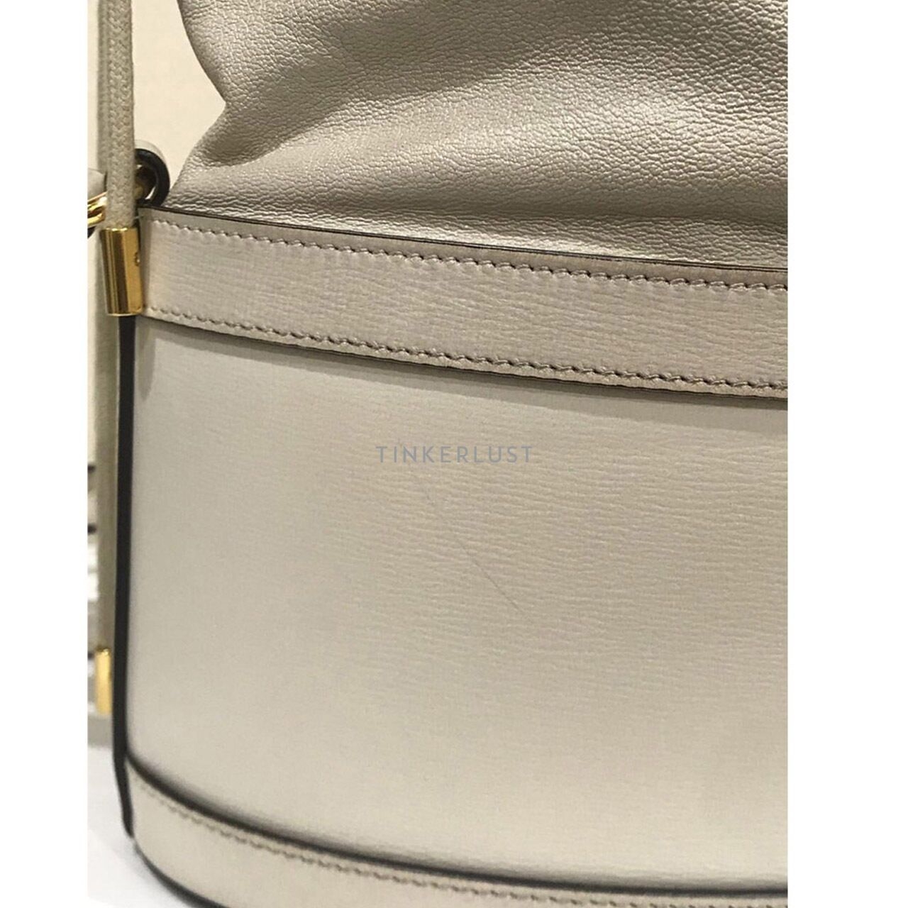 Gucci Horsebit 1955 White Bucket GHW Sling Bag