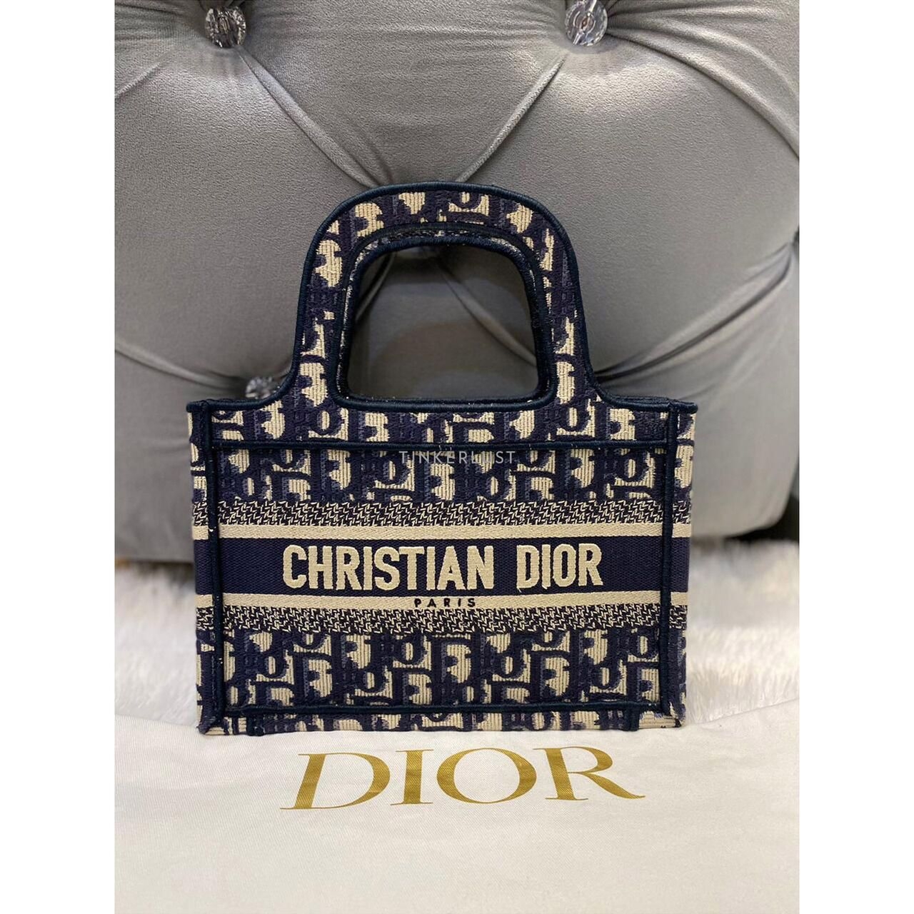 Christian Dior Oblique Mini Book Tote Blue 2020 Tote Bag