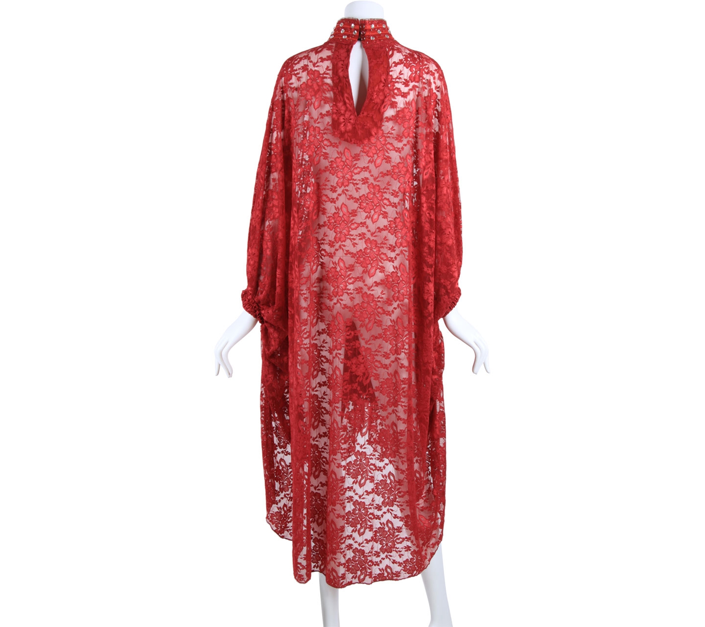 Impressions Red Leaf Lace Embelishment Midi Dress