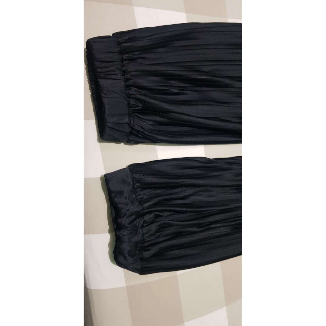 Chic Simple Black Pleats Long Pants