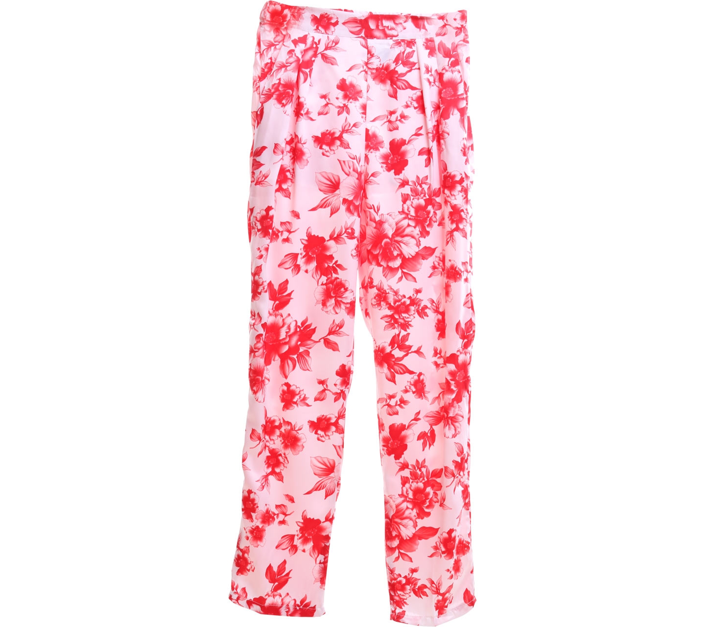 Clementine White & Red Floral Long Pants